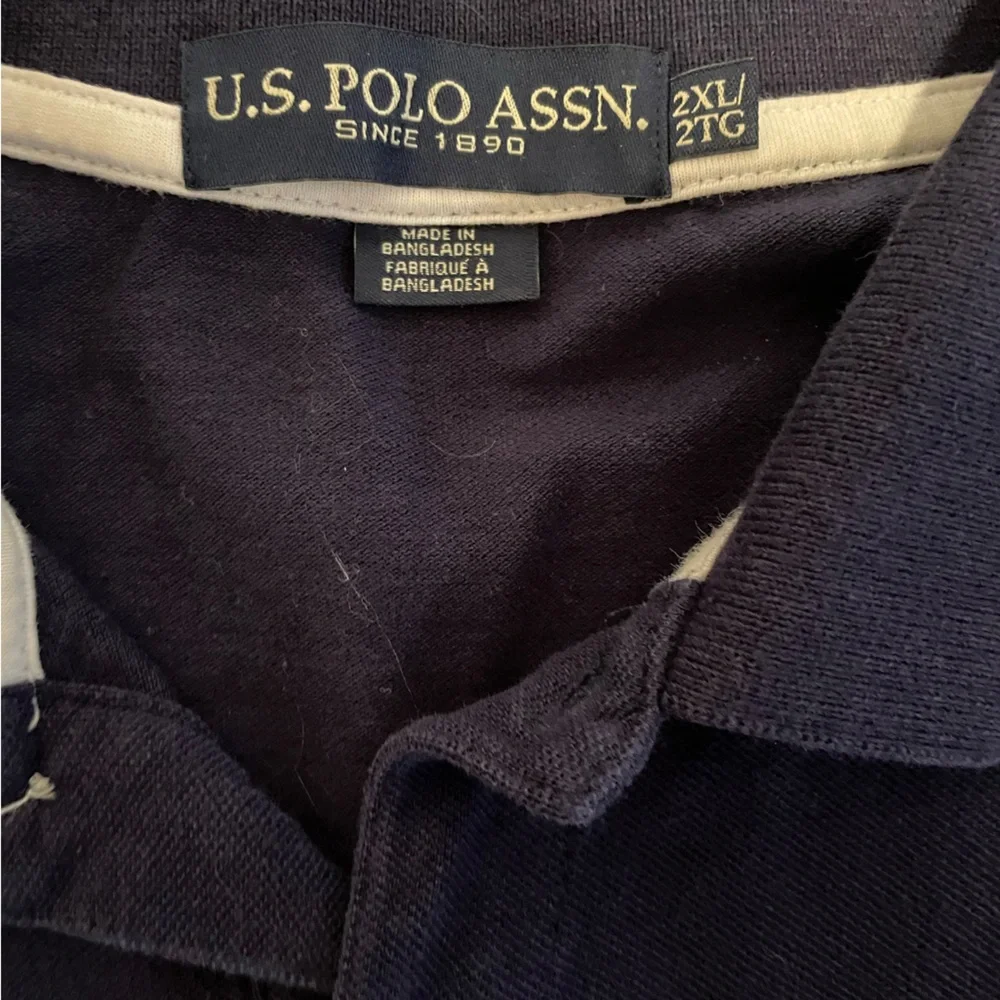 U.S. Polo Assn. Dark Blue Polo with Cream Accents - Picture 3 of 3
